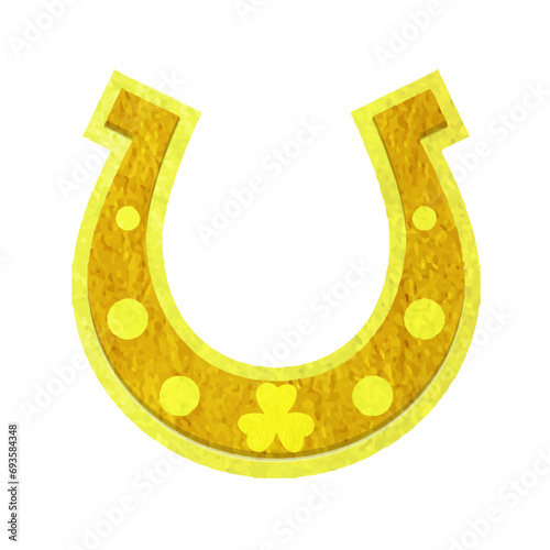 Watercolor vector Saint Patrick's day horseshoe isolated on white background.
