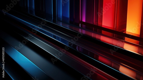 Plakat bright 3d bars on black background