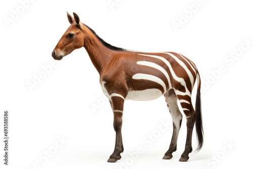 Okapi on white background