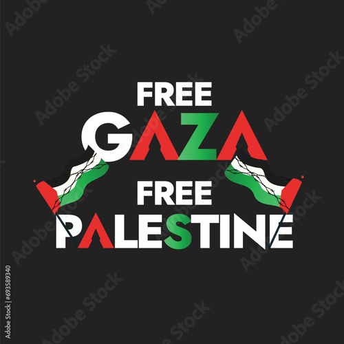 Free Palestine t-shirt design. T-shirt design free Gaza free Palestine. Save Palestine. Palestine flag. Gaza War. Shirt Design or cover banner. Awareness post. Free Palestinian Flag. Stop killing.