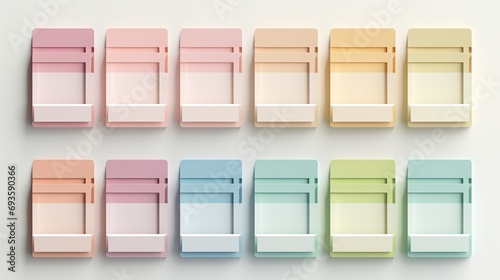 An array of pastel-colored sticky tabs, offering a gentle touch of organization to your documents.