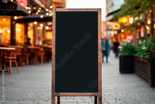 Empty menu board on the street