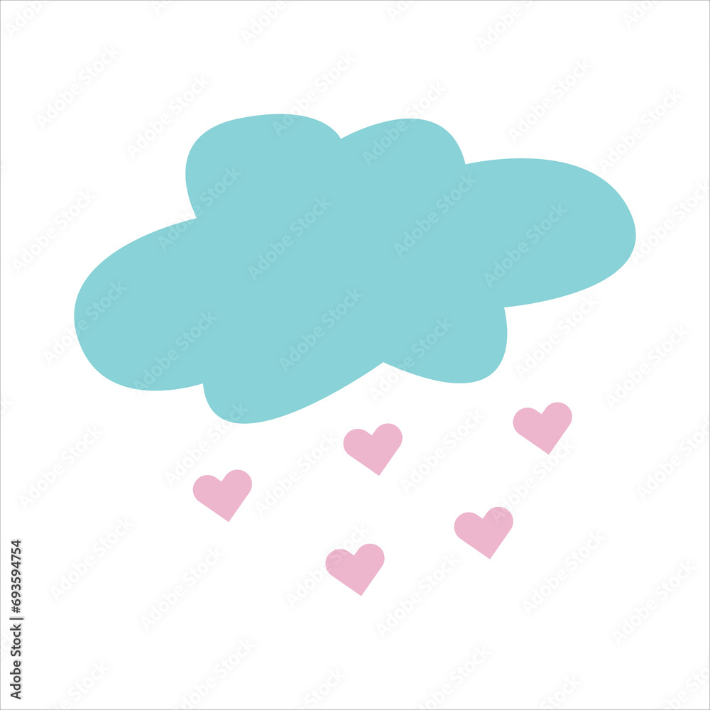 An amazing flat sticker of heart rain An amazing flat sticker of heart rain