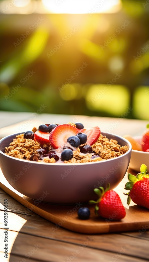 Healthy Breakfast Bowl with Fresh Berries and Granola Healthy Breakfast Bowl with Fresh Berries and Granola