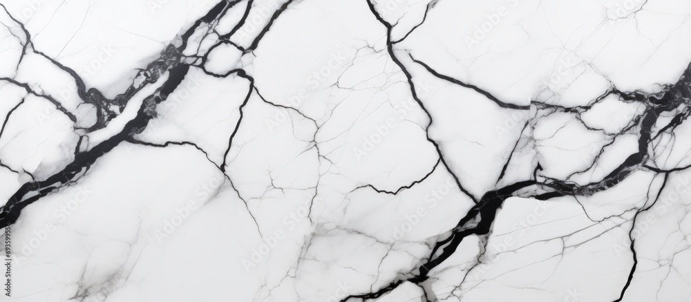 White marble background illustration with black veins. Generative AI White marble background illustration with black veins. Generative AI