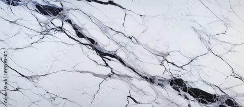 White marble background illustration with black veins. Generative AI