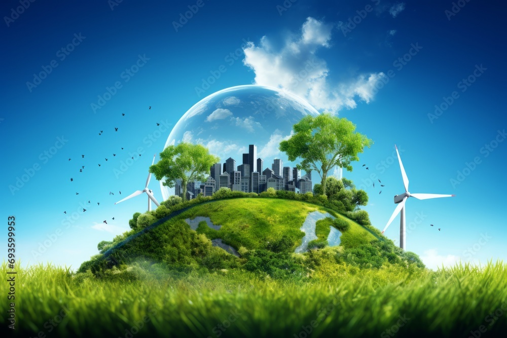 Green Energy Transformation. Capturing Renewable Resources Turned into Clean Power