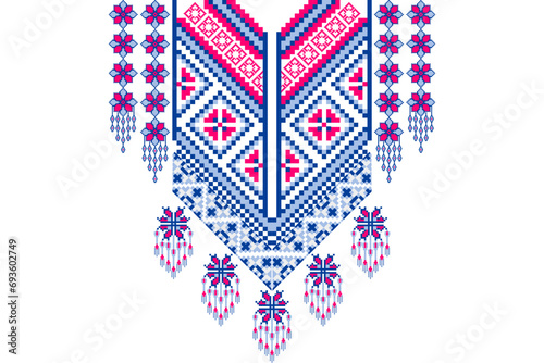 Ethnic Traditional Tribal Necklace.  Vector Design for fashion embroidery necklace, wrapping, wallpaper, and background