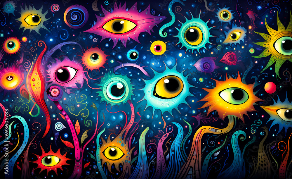 abstract psychedelic neon eyes wallpaper art abstract psychedelic neon eyes wallpaper art