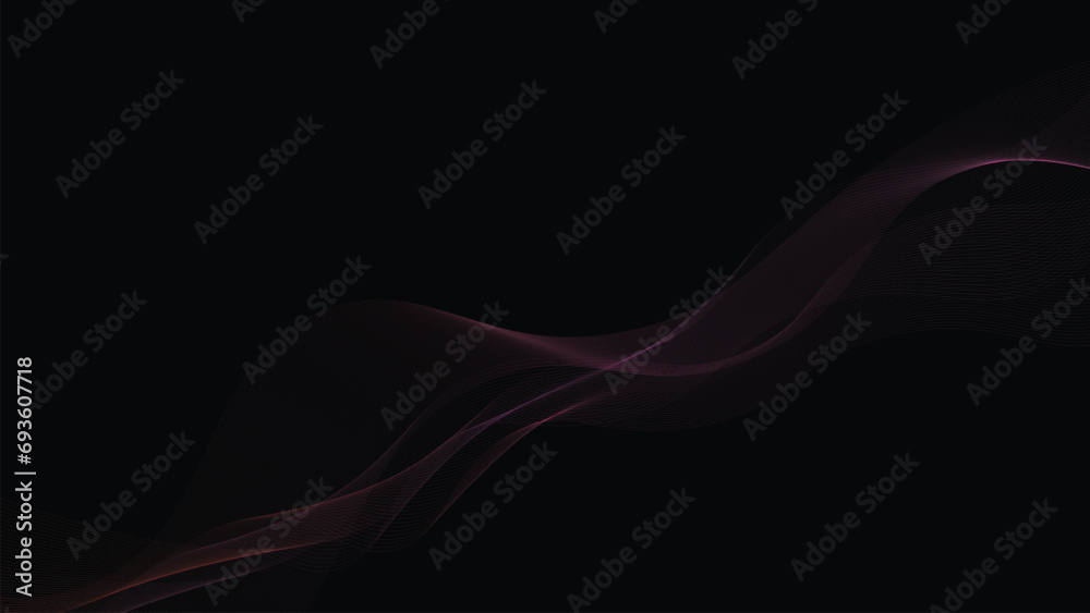 Fototapeta premium abstract smooth red and blue wave on black background