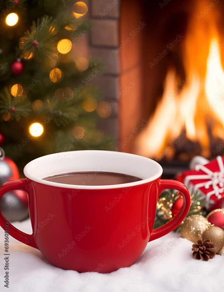mug hot chocolate coffee. AI generated illustration
