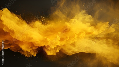 Gold abstract background. Gold dust with lots of particles flying apart.