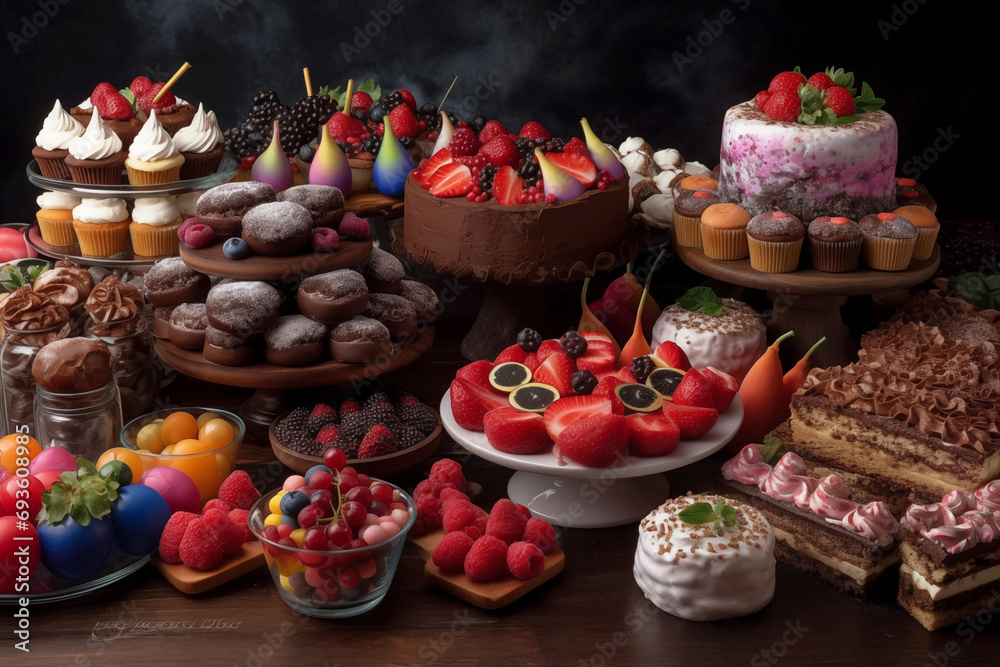 Bakery and smoothie buffet Bakery and smoothie buffet