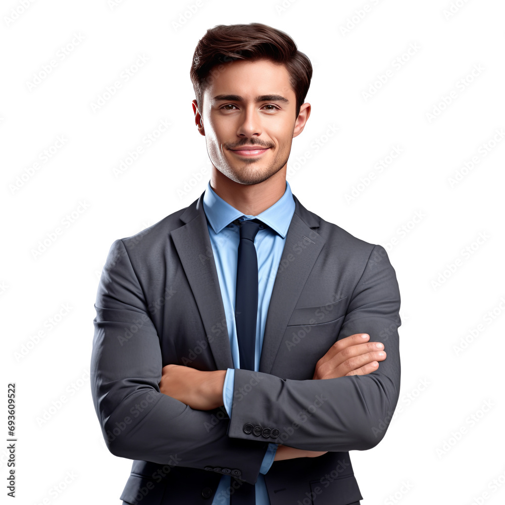 PNG image of a businessman in a suit and tie, standing with crossed arms, isolated on transparent background. PNG image of a businessman in a suit and tie, standing with crossed arms, isolated on transparent background.