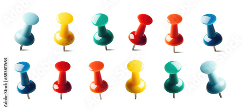 push pin isolated - transparent PNG premium pen tool cutout - various colors - pushpin - with and without shadow