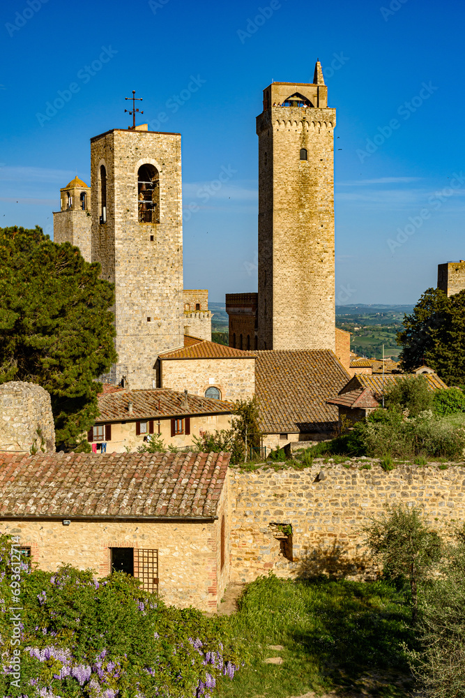Skyline of the medieval towers of San Gimignano, famous town in Tuscany