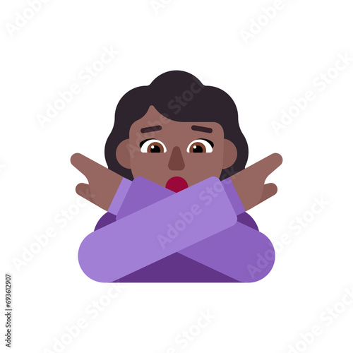 Woman Gesturing No: Medium-Dark Skin Tone