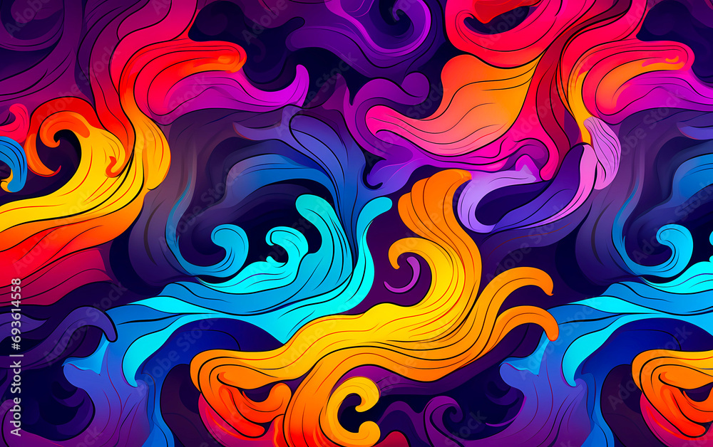 abstract colorful background with brush strokes and swirls and paint