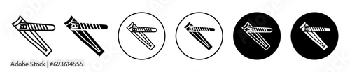 Clippers icon. hand or foot nail clipper tweezer metal tool cutter vector. Finger manicure pedicure cuticle nail clipper to cut symbol set.  