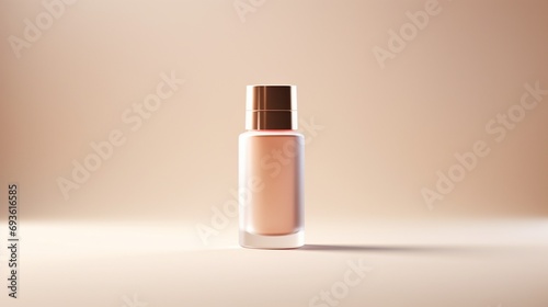 A high-definition photograph of a blank cosmetic bottle mockup, evoking a sense of luxury and the desire for a pampering beauty routine. © Image Studio