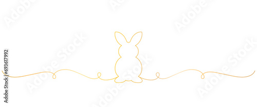 Canvas Print rabbit silhouette line art style. easter elements