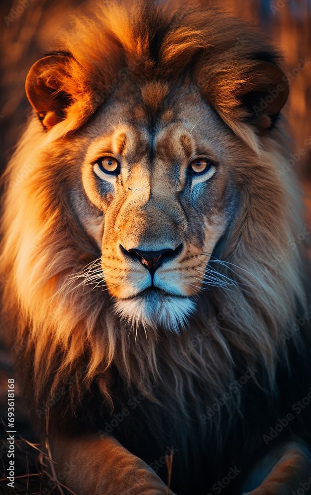 Naklejka premium leão poderoso 