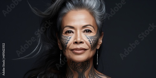 Cultural Legacy: Maori Lady's Smooth and Smiling Face