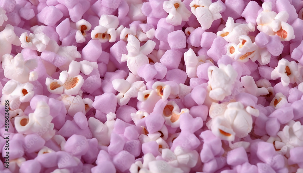 Popcorn for movie, cinema. Popcorn mockup background. Pink and white popcorn flat-lay top view. Banner pop corn salty cheese, sweet fast food snack mockup. Template blank copy space. Popcorn for movie, cinema. Popcorn mockup background. Pink and white popcorn flat-lay top view. Banner pop corn salty cheese, sweet fast food snack mockup. Template blank copy space.