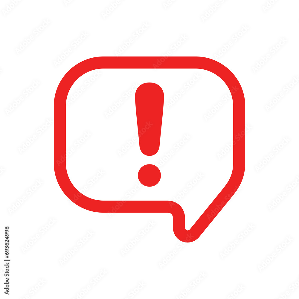 Warning, attention or danger sign in speech bubble Warning, attention or danger sign in speech bubble