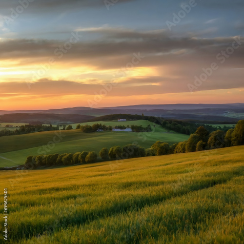 sunset over the field, sunset nature, AI images, AI photography, nature photography, sunrise photo, nature mountain, 