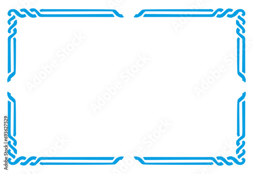 Decorative frame with a blue border in the form of a square