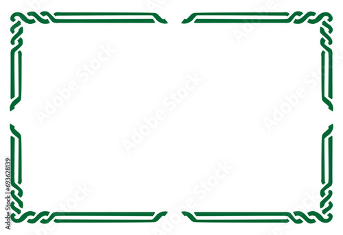 Green border frame deco vector label simple line corner art deco