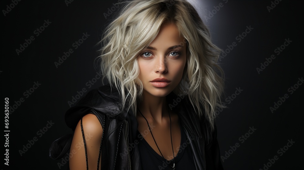 A blonde model, detailed skin with a few imperfections, Swedish pop culture dress A blonde model, detailed skin with a few imperfections, Swedish pop culture dress