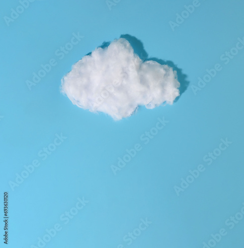 White cloud on a blue background
