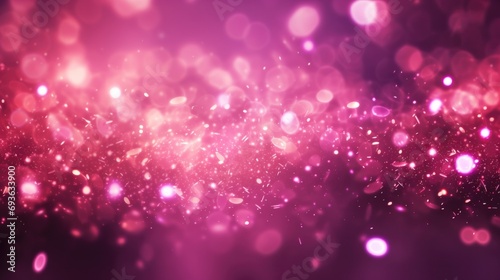 Pink glowing glitter background with bokeh