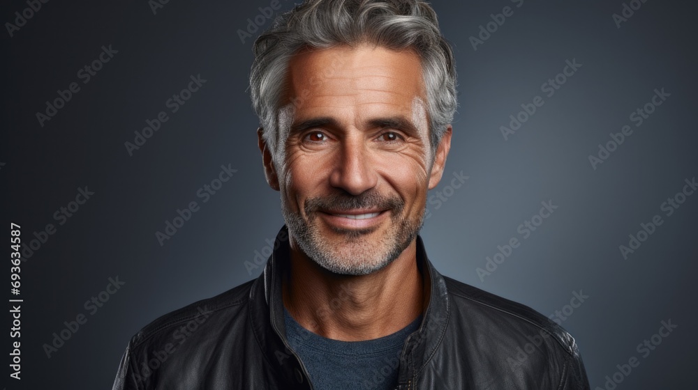 Nice mid aged business man ceo entrepreneur standing on grey. Smiling mature confident professional executive manager, confident businessman leader looking at camera headshot close up portrait. Nice mid aged business man ceo entrepreneur standing on grey. Smiling mature confident professional executive manager, confident businessman leader looking at camera headshot close up portrait.