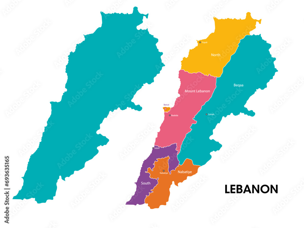 Fototapeta premium map of lebanon