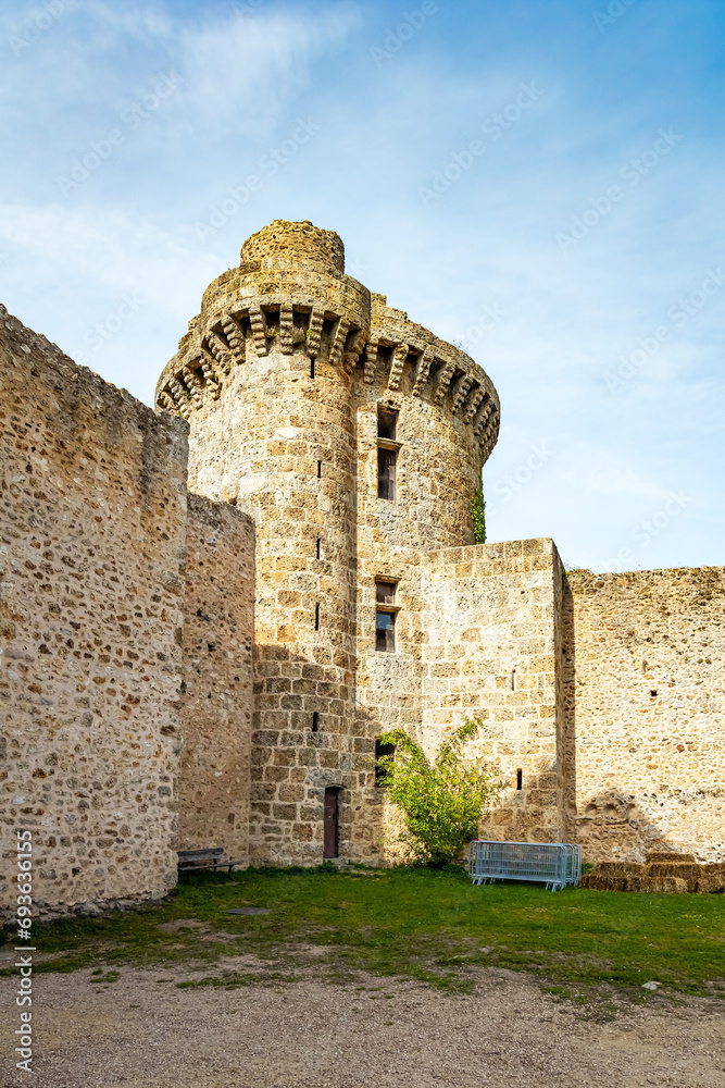 Walls and round watchtower.