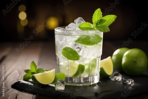 Chilled Lime Cocktail: Refreshing Treat With Ice