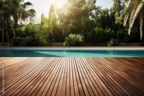 Swimming Pool In An Open Wooden Deck © Anastasiia