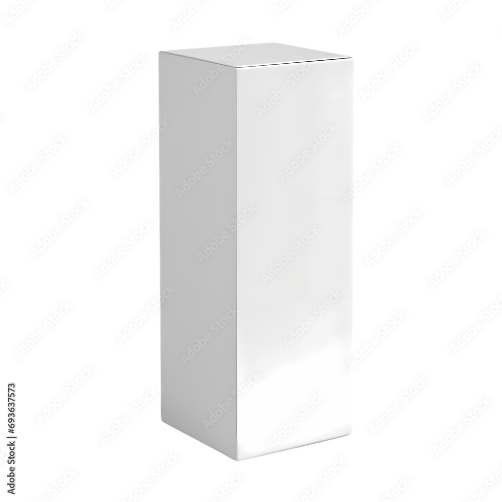 White box tall product packaging mockup isolated on transparent background White box tall product packaging mockup isolated on transparent background