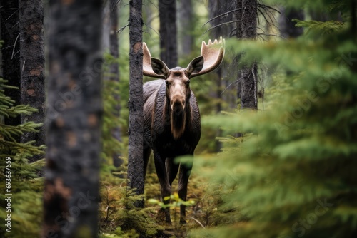 Serene Forest Encounter With A Majestic Moose © Anastasiia