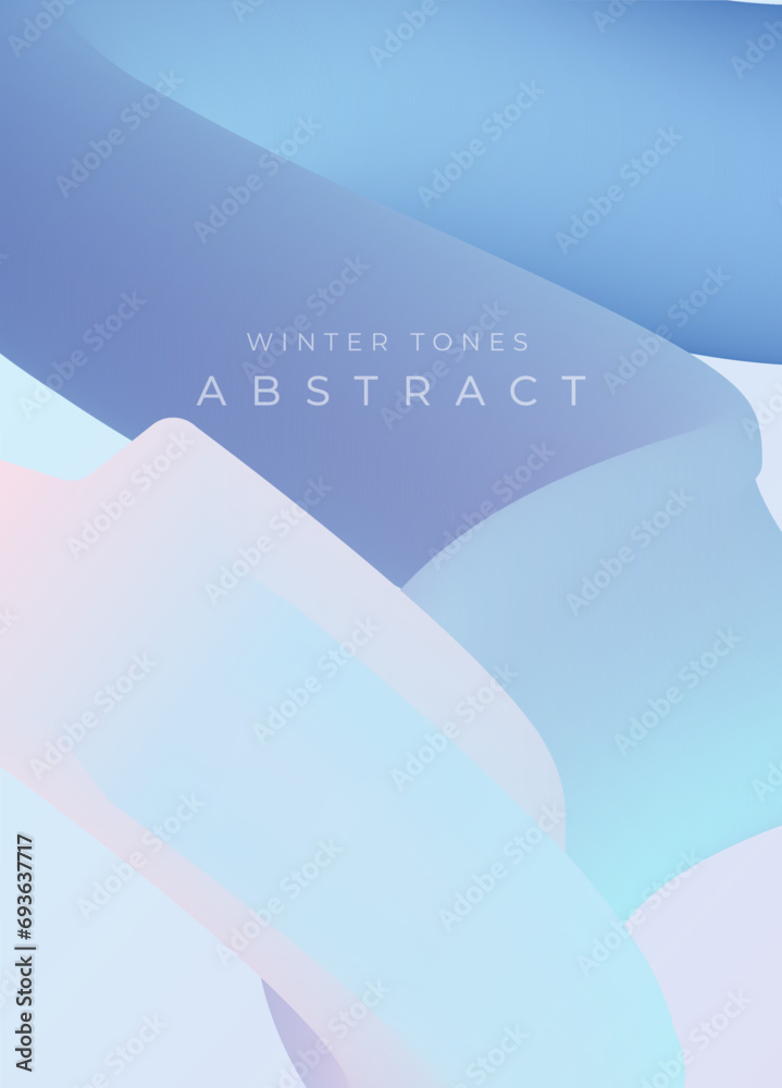 Trendy design template with fluid liquid wavy shapes. Vector Abstract winter tones gradient backgrounds with blue, purple and pink colors. Good for cover, website, flyer, presentation, banner