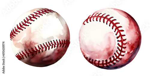 Baseball, watercolor clipart illustration with isolated background.