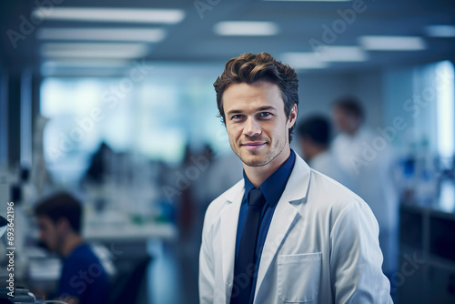 Wallpaper Mural Portrait of a young male researcher carrying out scientific research in a lab Torontodigital.ca