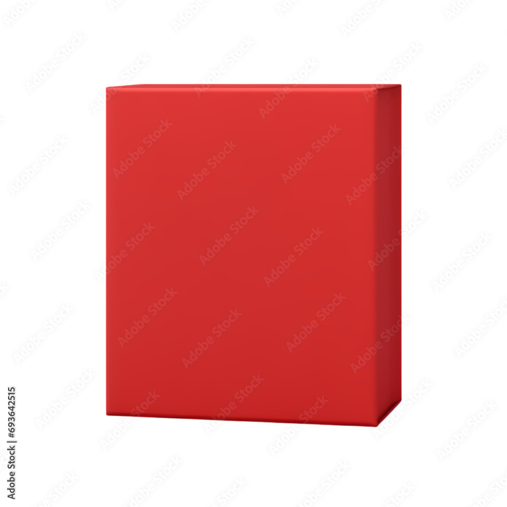 Red box isolated on transparent background