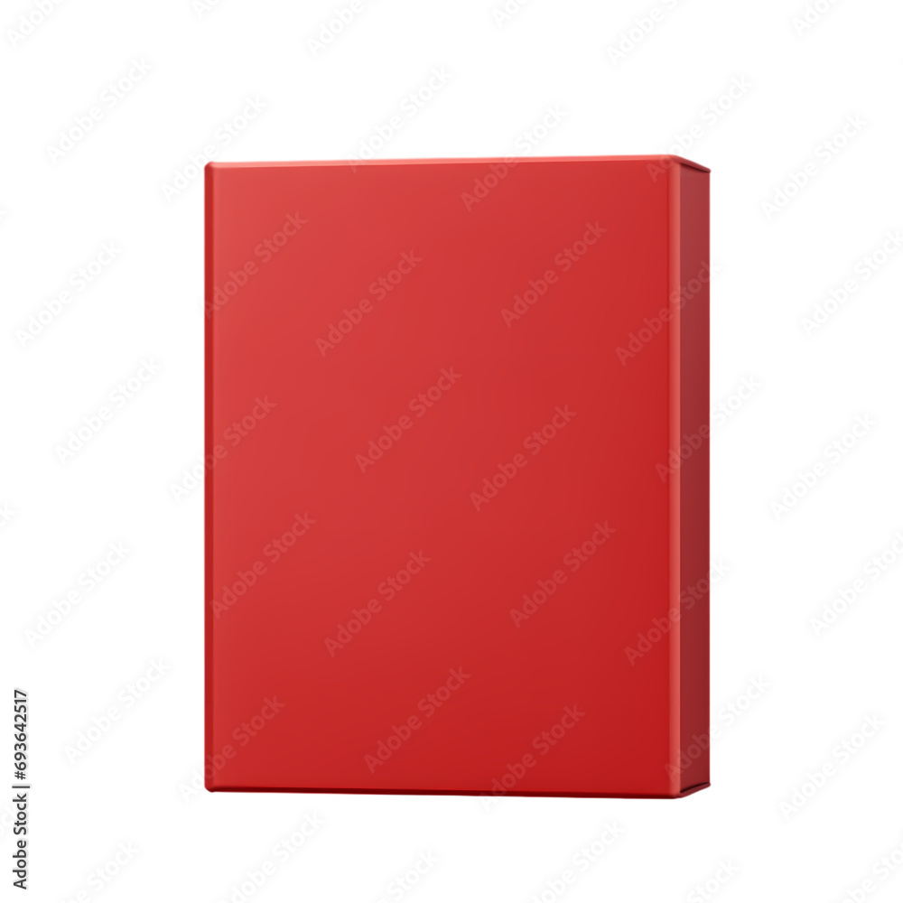 Red box isolated on transparent background