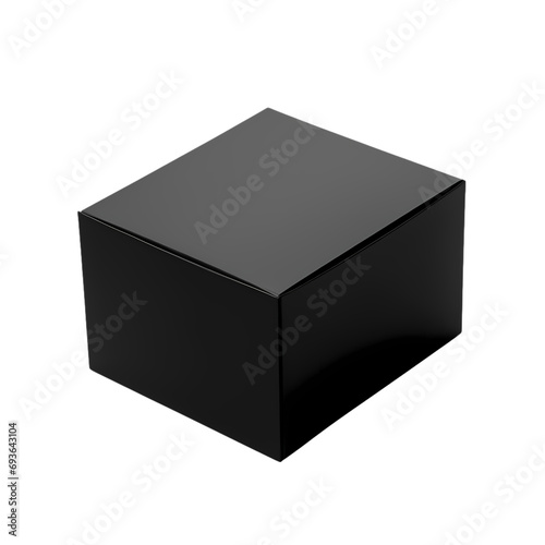 Black box isolated on transparent background