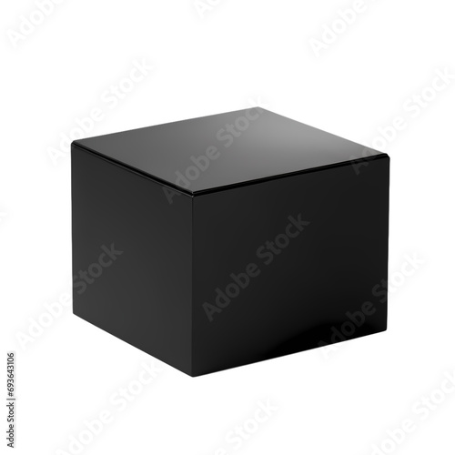 Black box isolated on transparent background