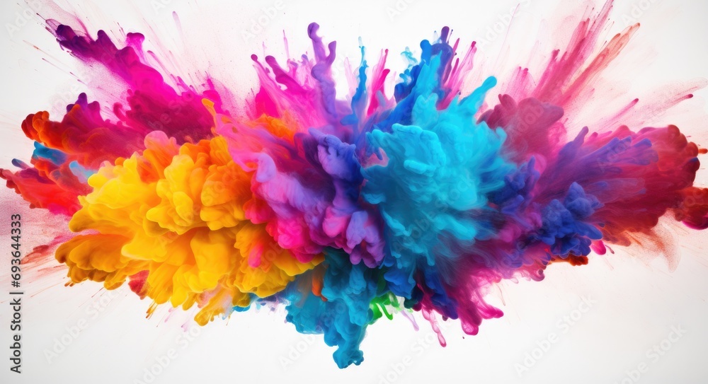 A colorful cloud of paint is in the air. Generative AI.